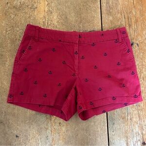 British Khaki Red Anchor Patterned Women's Shorts